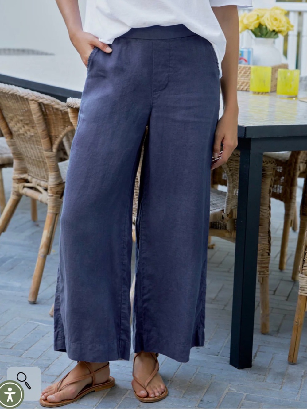 Frank & Eileen MAISIE Wide-Leg Pull-On Pant linen S